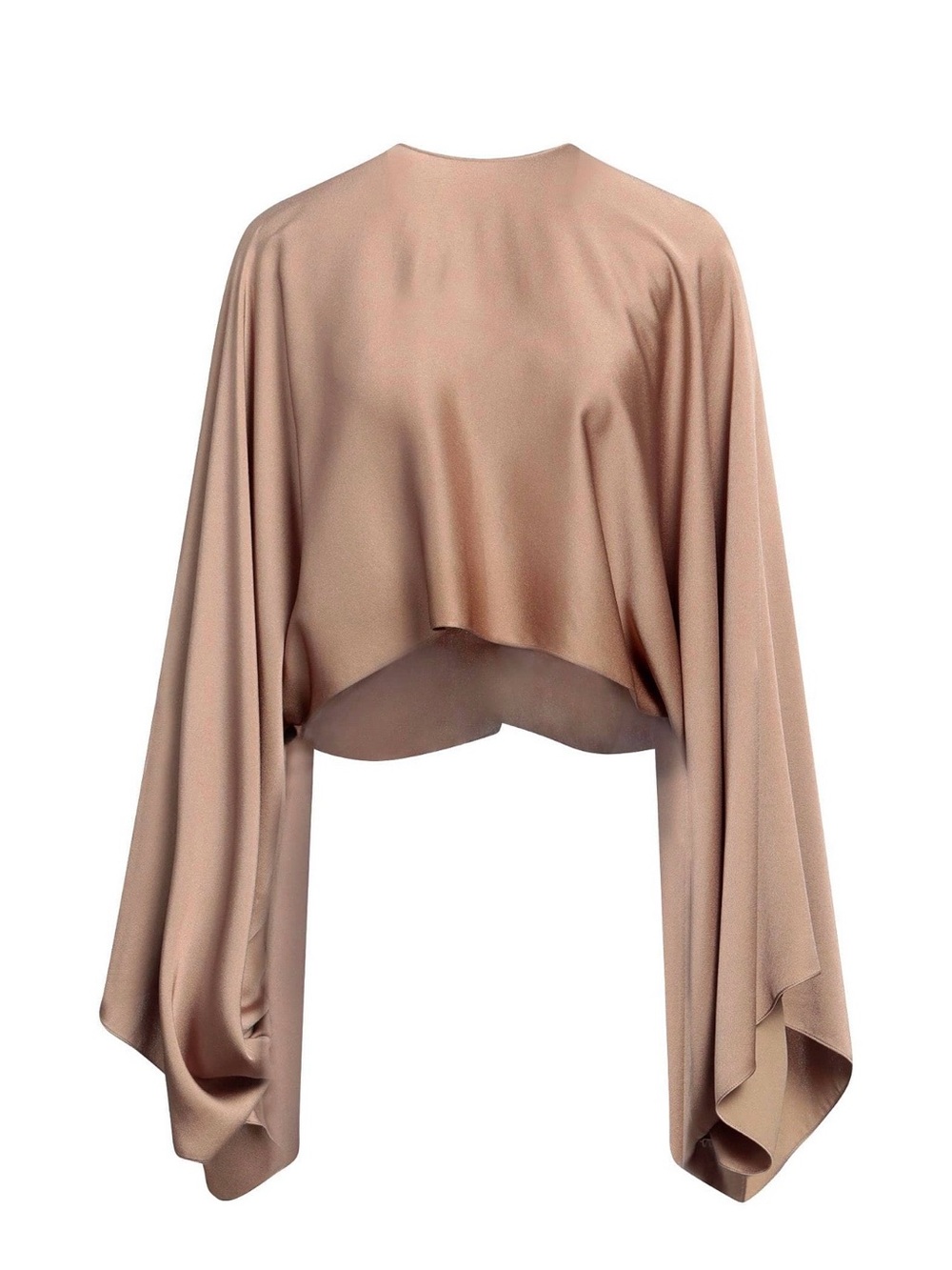 Stella McCartney Nude Blush Draped Cropped Blouse